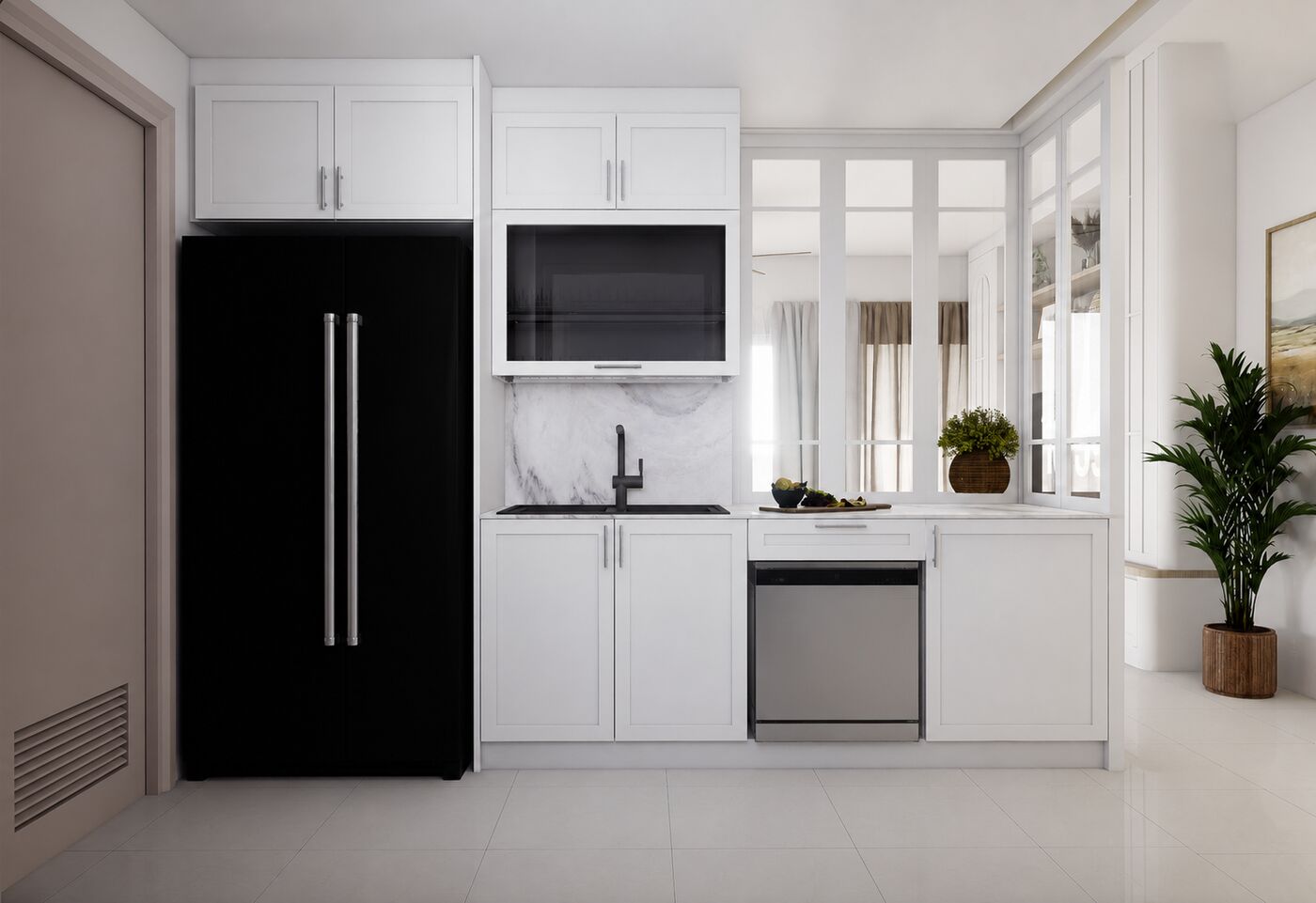 White shaker kitchen