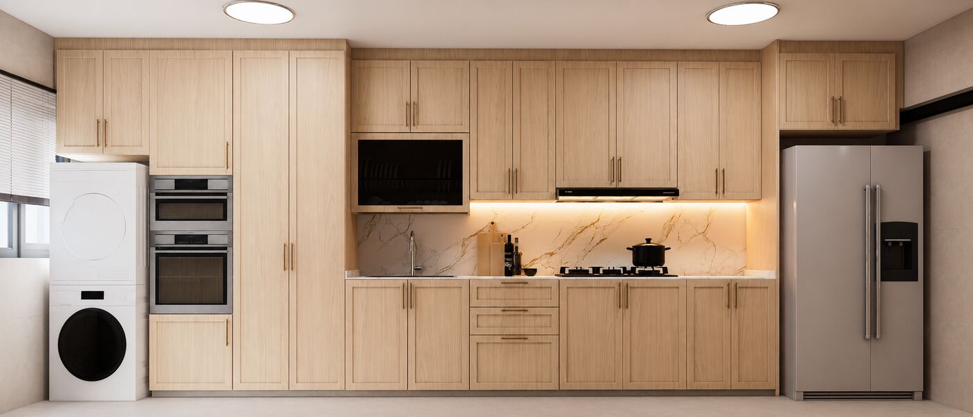 Kitchen with utility area