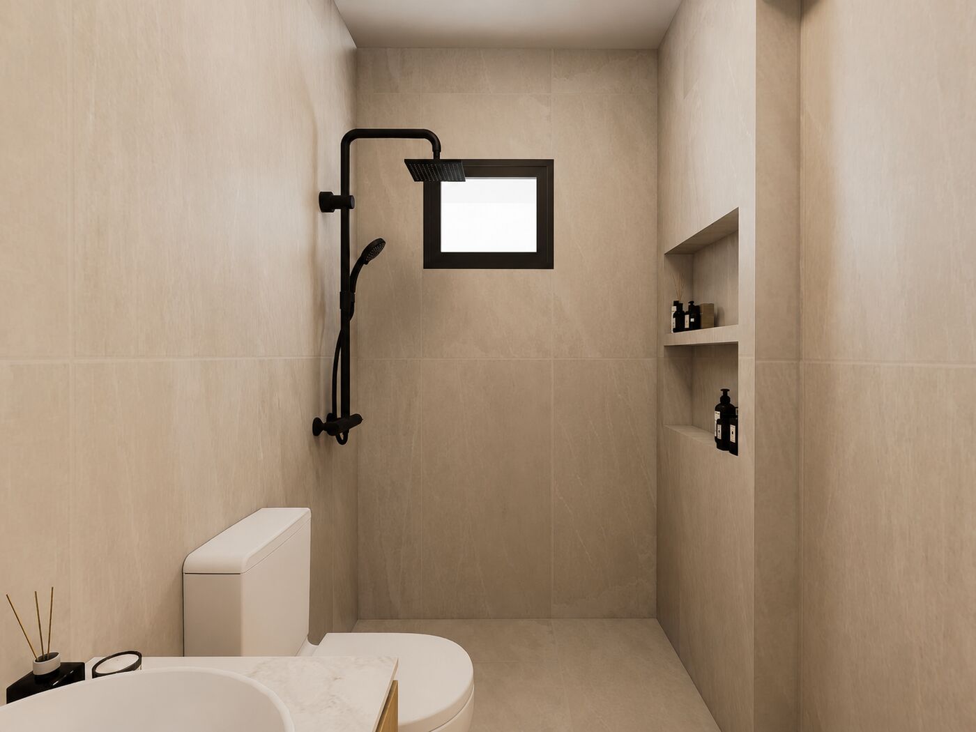 Warm spa bathroom
